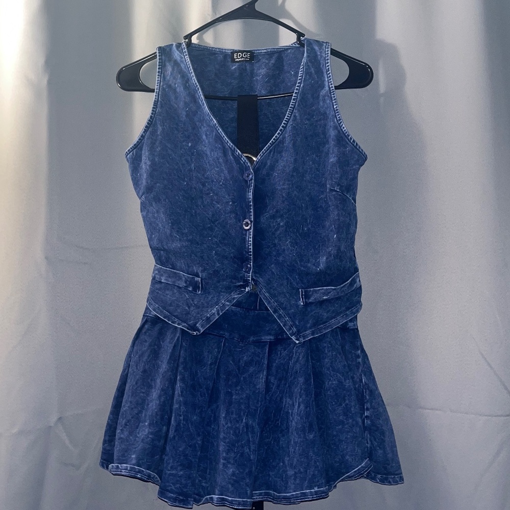 Jean top and skirt set